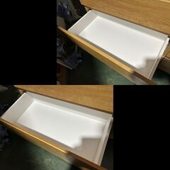 札幌限定配送/お引き取り可◆家具◆ニトリ◆4段ローチェスト◆クエス 120-4 LBR/ライトブラウン◆W120 D41.5 H91.6の画像