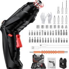 電動ドライバー　初心者向け 小型　工具セット 軽量 DIY 収納ケース　照明付