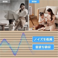 【新品未使用】吸音パネル 6枚セット 毛毡製 防音対策 DIY簡単 壁紙タイル風 賃貸OKの画像
