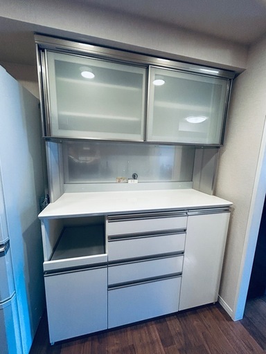 パモウナ　高級食器棚・キッチンカウンター　幅140