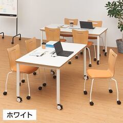 180x80cm ミーティングテーブル 配線ボックスとキャスター付き美品 オフィス家具デスク ビネイル1800の画像