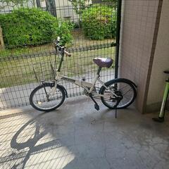 白、自転車、折り畳み