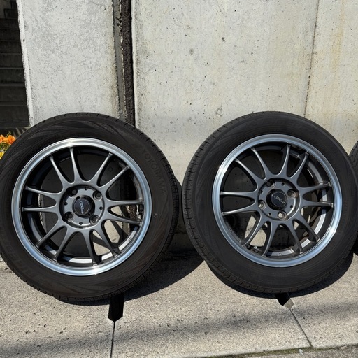 走行約4000km●155/65 R14 ヨコハマ ブルーアース  RV-02 CK●ホイールセット