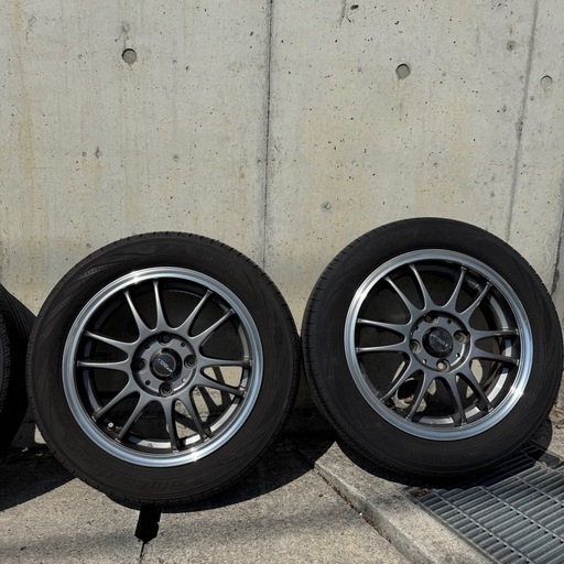 走行約4000km●155/65 R14 ヨコハマ ブルーアース  RV-02 CK●ホイールセット