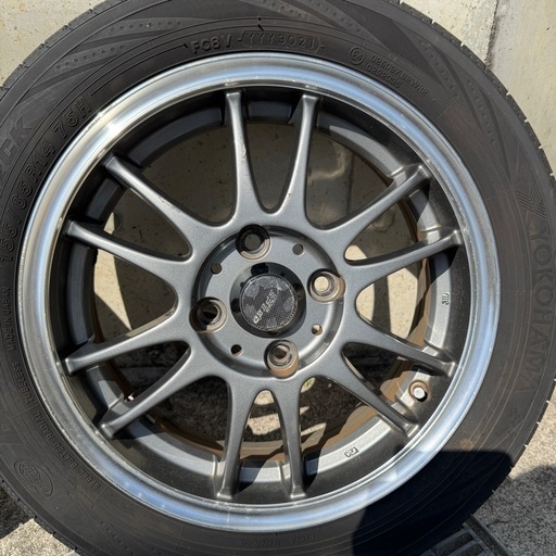 走行約4000km●155/65 R14 ヨコハマ ブルーアース  RV-02 CK●ホイールセット