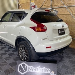 日産　ジューク　平成23年　11万キロ　16GT FOUR HDDナビ　フルセグTV バックカメラ　ETC HIDヘッド　HKSマフラー　インパルパイプ　タワーバー　一時抹消の画像