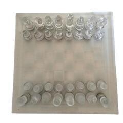 GLASS CHESS ガラス製チェスセット 縦と横:19.5×19.5cmの画像