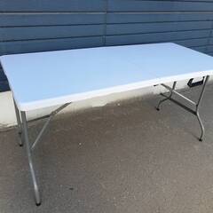 【25051310】作業台　テーブル　台　展開サイズ：約153×70×74㎝　折畳サイズ：約78×7×70㎝【引取限定】の画像