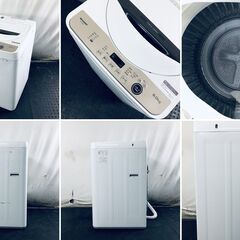 ID:sg219393 シャープ SHARP 洗濯機 一人暮らし 中古 2023年製 全自動洗濯機 6.0kg ホワイト 送風 乾燥機能付き ES-GE6G-T  【リユース品：状態C】【送料無料】【設置費用無料】の画像