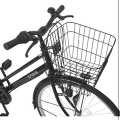 2.5万の自転車 27インチ 6段ギア ブラック 黒 trois かご ライト 鍵 標準