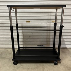 早いもの勝ち！BHD-670H バウヒュッテ 昇降式L字デスク ワゴン 32cm×67cm  ブラック の画像