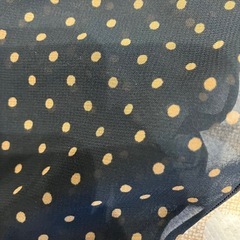 ネイビー ドット柄 シフォン チュニック 半袖の画像