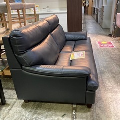 ワイド2人掛けソファ ブラック