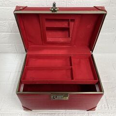 urecity メイクボックス レッド/赤 コスメティックオーガナイザーケース レザー収納ボックス ナンバーロック付き☆札幌市 白石店 の画像