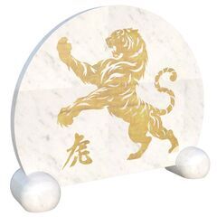 🐯新品｜虎と龍の彫刻置物【石製・金色仕上げ・送料込み】¥33,000