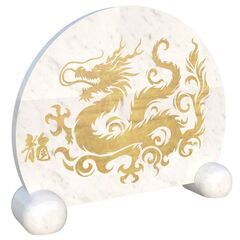 🐯新品｜虎と龍の彫刻置物【石製・金色仕上げ・送料込み】¥33,000の画像