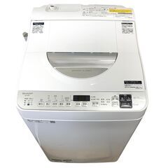 25C225_ジC SHARP シャープ 5.5kg全自動洗濯機 ES-TX5E-S 2021年製 生活家電 現状品 中古の画像