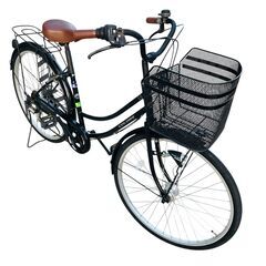 自転車　26インチ　6段変速　ブラック　COLORS　鍵有り