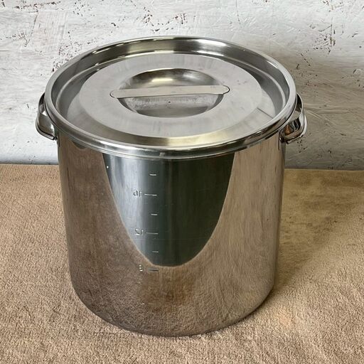 ステンレス 蓋付き丸型 キッチンポット 2点セット 業務用 ソース