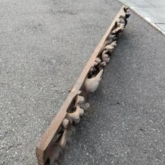 古材木彫　欄間彫刻か　松に鶴　幅約139cm 縦約21cmの画像