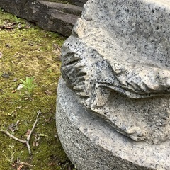 石の鯉　灯籠の画像