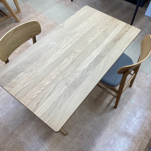 無印良品　ダイニング３点セット　ナチュラル×グレー