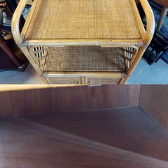 ラタンラック 飾り棚 収納 籐家具 レトロ　/TJ-2407 2F北の画像