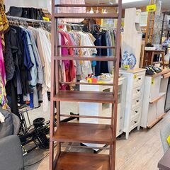 ニトリ 5段 オープンラック シェルフ 本棚 木製 ブラウン 横幅59.5cm奥行40cm高さ180cm★買取帝国 志木店の画像