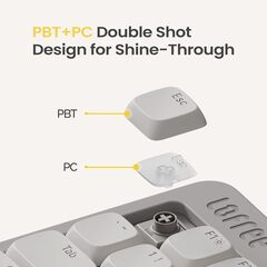【新品】Flow Lite 100キーロープロファイルメカニカルキーボード、75％スワップ可能な充電式ワイヤレスキーボード2.4G無線接続、Bluetooth接続、Windows、Macの有線接続/スペクターリニアキースイッチ（フラミンゴ）英语配列 技適認証取得 の画像