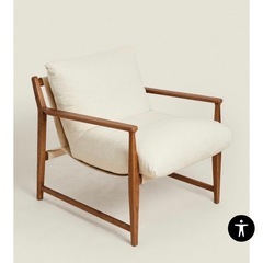 【美品】ZARA HOME ウッドフレームソファの画像