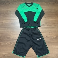 150センチ　Kappa ピステ　ウィンドブレーカー上下 緑/黒