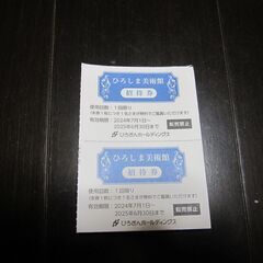 ひろしま美術館の無料招待券2枚  通常　大人１人　2000円の入...