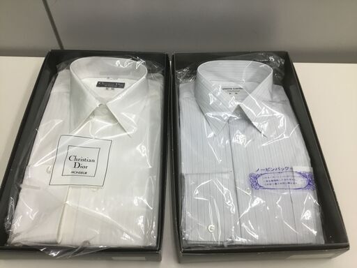 ?【新品・未使用品】ブランド生地・仕立てメンズワイシャツ「合計2着」