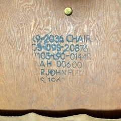 【引取り限定】B.P.John Furniture USビンテージ 木製 ダイニングチェア 米軍家具 ミッドセンチュリーの画像