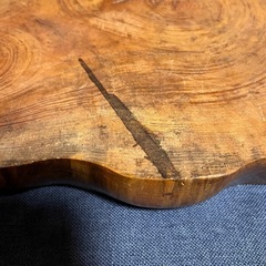 木製の円形プレート　の画像