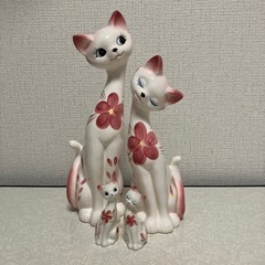 昭和レトロ　ペア猫　置物　インテリア　美品／現状品/アンティーク...