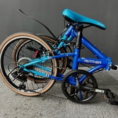 【美品】未使用PANTHER 折りたたみ自転車 7段変速 軽量コンパクト ブルー 美品】未使用PANTHER 折りたたみ自転車 7段変速 軽量コンパクト ブルー
