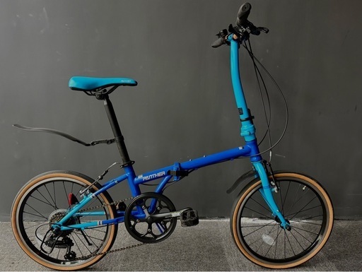 【美品】未使用PANTHER 折りたたみ自転車 7段変速 軽量コンパクト ブルー