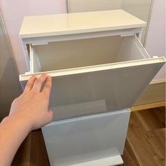 ゴミ箱 ホワイト 2段式の画像