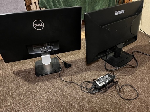 モニター 2個セットDELL iiyama 電源コード付きジャンク (ちまる