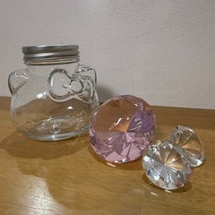 キティちゃんのガラス容器&キラキラ
