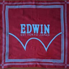 EDWIN バンダナ 赤地 青ロゴ