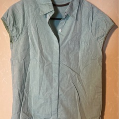 美品処分✨スピックアンドスパン フリル半袖シャツ ミントグリーンの画像