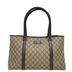 【正規品・美品】グッチ トートバッグ GGスプリーム ロゴ型押し ブラウン 茶色 ✨良品✨GUCCI グッチGGスプリーム トートバッグPVC ブラウンロゴ
