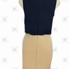 ワンピース ノースリーブ ドレス NAVY×beigeの画像