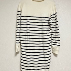 UNIQLO スムースコットンボーダーニットワンピース　Lサイズの画像