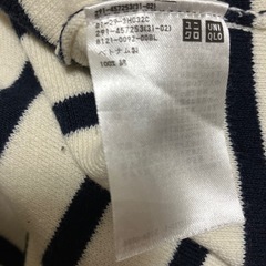 UNIQLO スムースコットンボーダーニットワンピース　Lサイズの画像