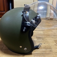 ジェットヘルメット ES-3 マットグリーン フリーサイズ バブルシールド ワンタッチバックルの画像