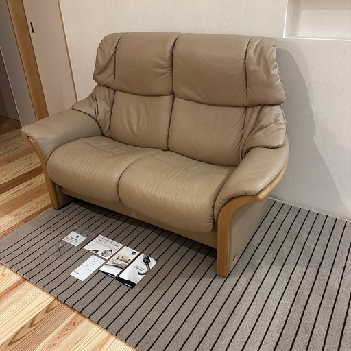 EKORNES エコーネス　エルドラド 2人掛けソファ　ベージュ 総革 最高級 Ekornesエコーネス Stressless エルドラド ハイバックソファ2人