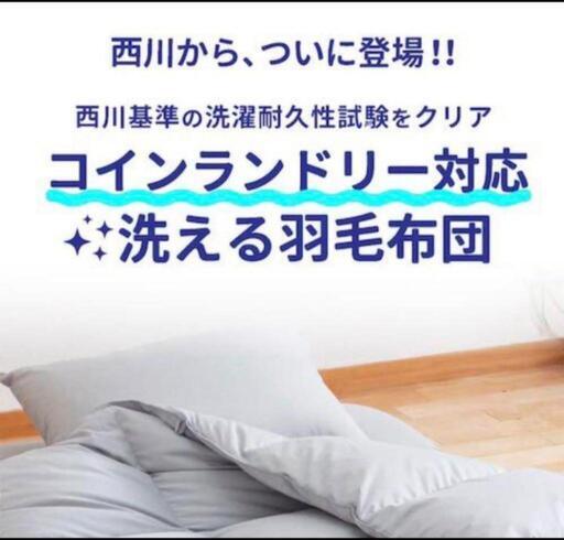 昭和西川 コインランドリーで洗える 羽毛合掛け布団セミダブル